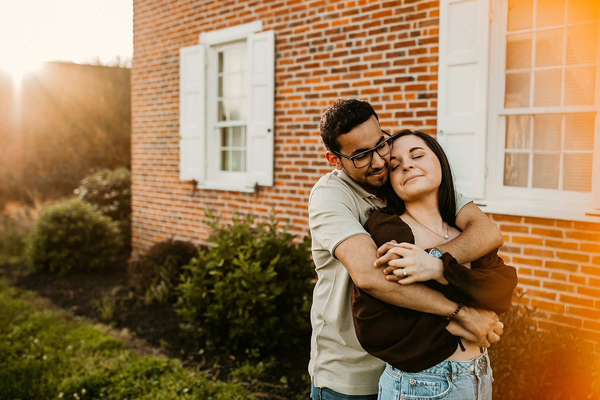 wildflower field engagement photos