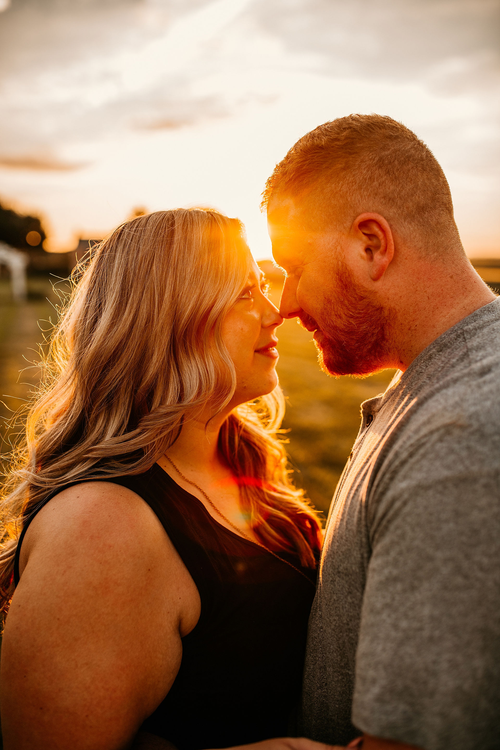 wildflower field engagement photos