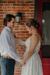 Bride and Groom Private Vow Reading at Melhorn Manor