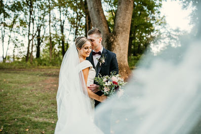 Bride and Groom at Spring Valley Farms