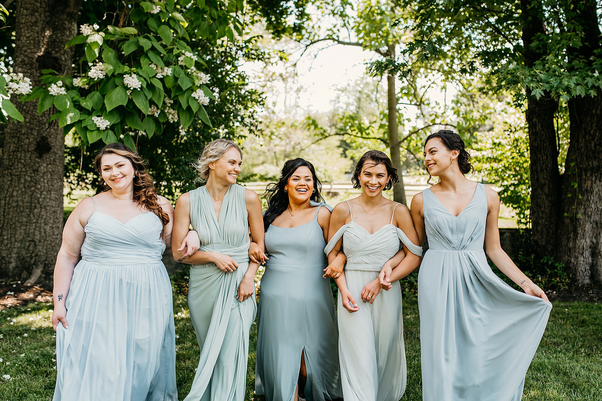 Pastel Green Bridesmaid Dresses