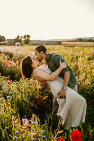 wildflower field engagement photos