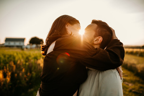 wildflower field engagement photos