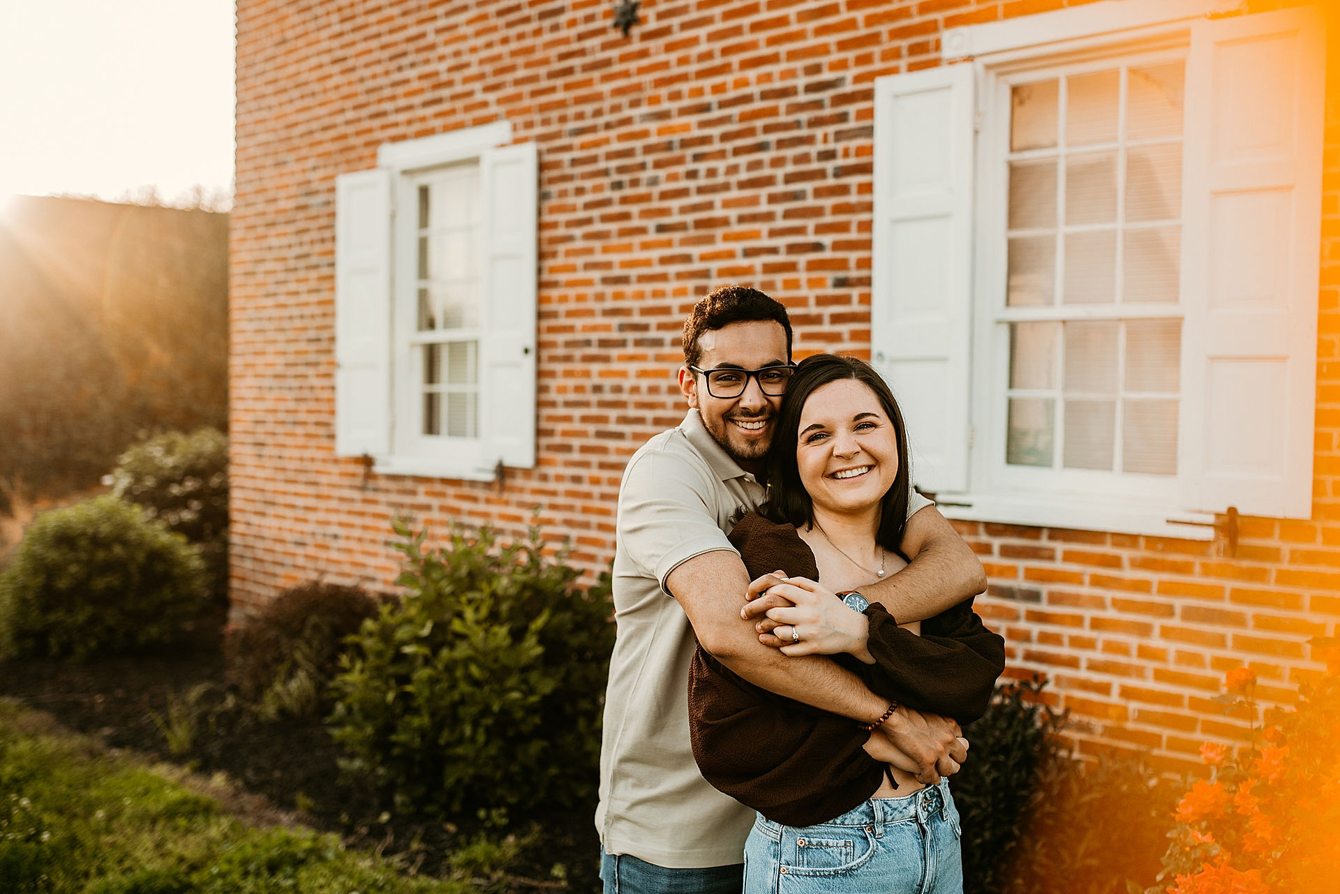 wildflower field engagement photos