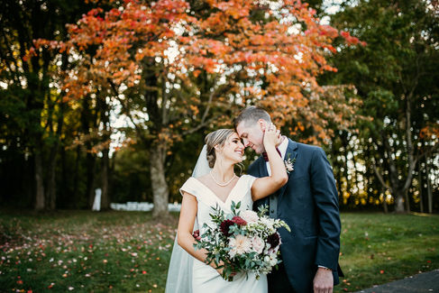 Bride and Groom at Spring Valley Farms