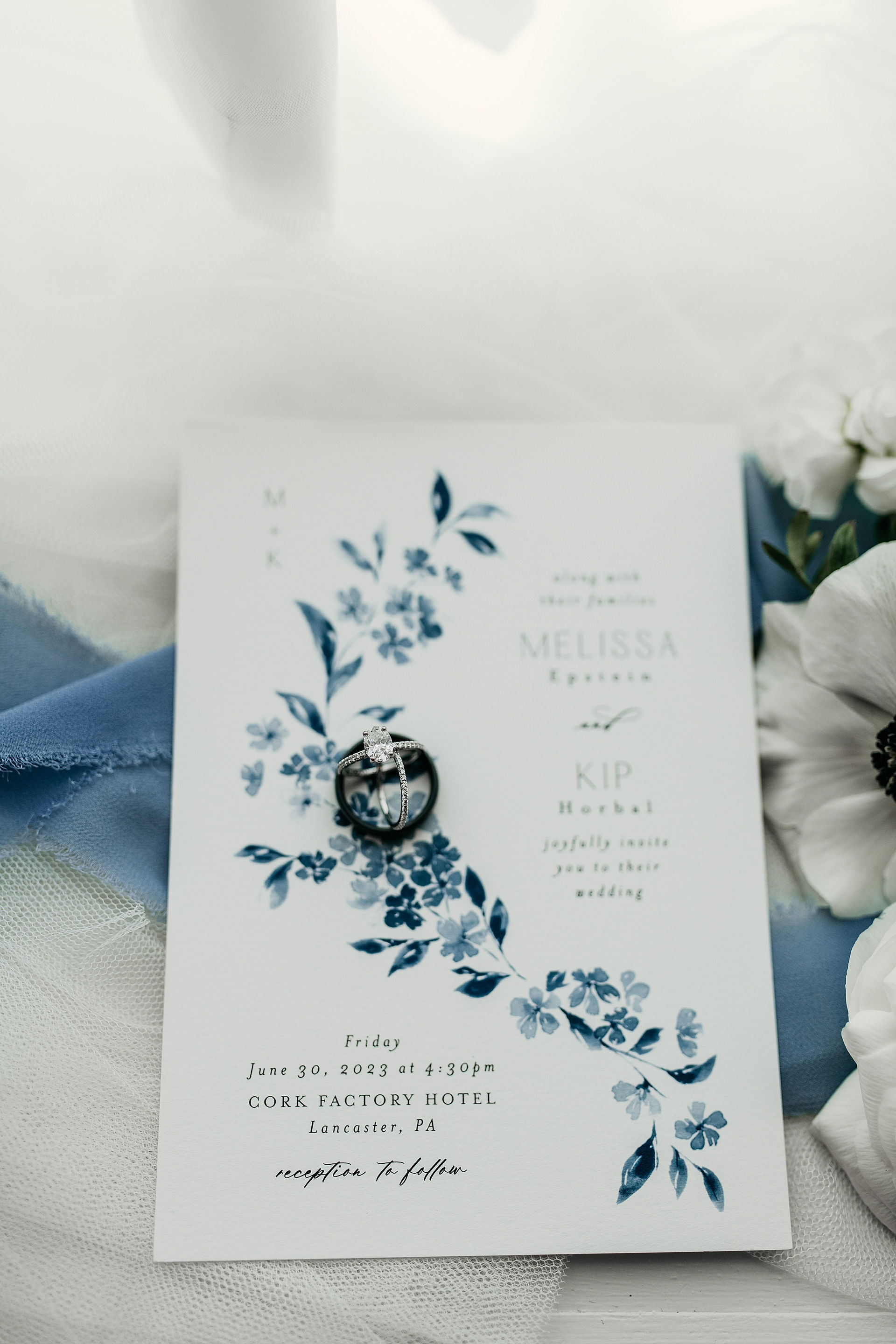 Blue and White Wedding Details