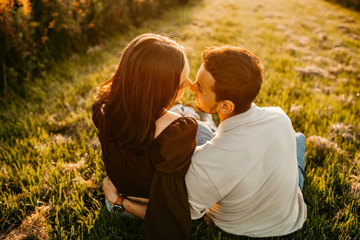 wildflower field engagement photos