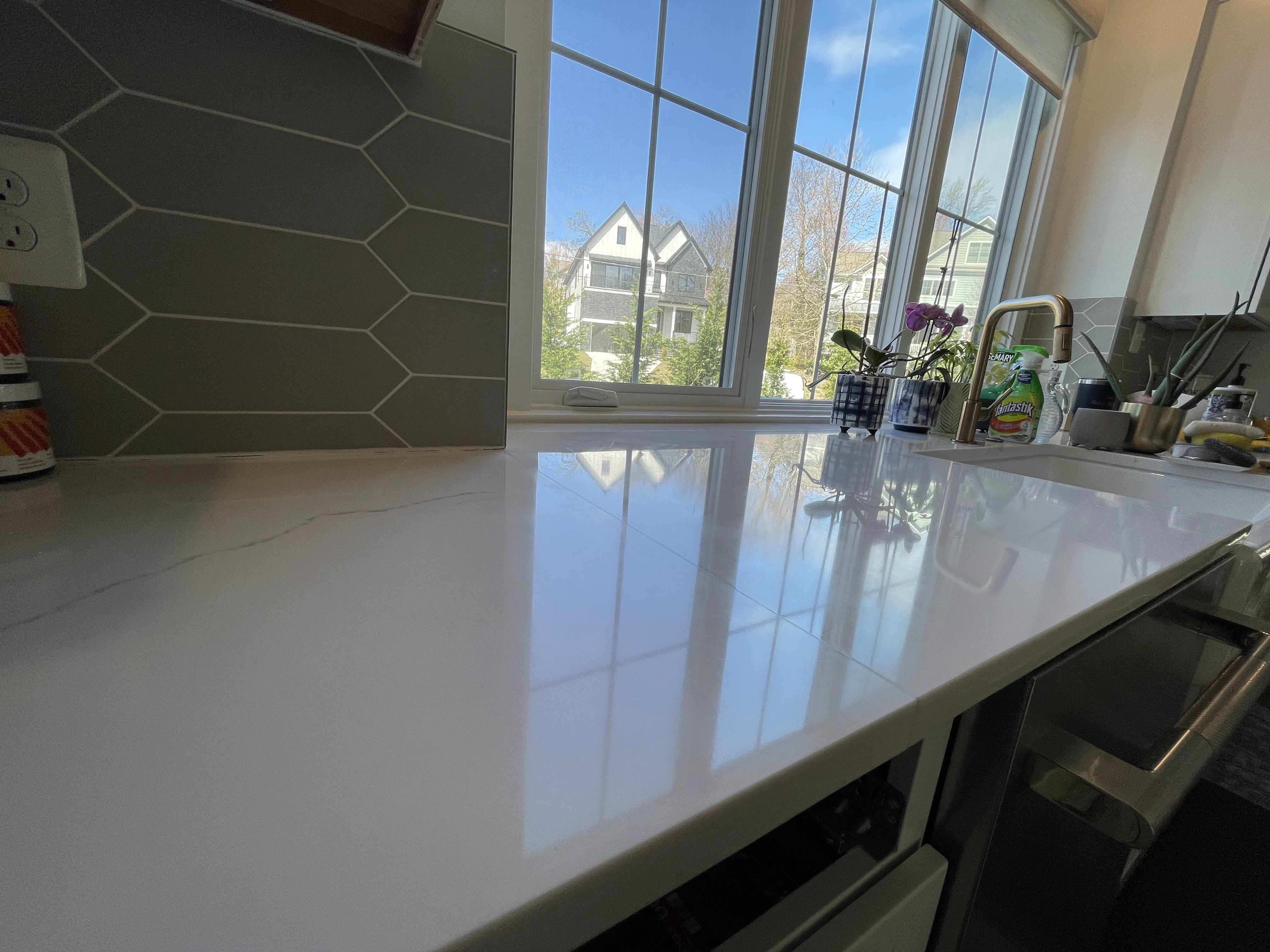 Polished marble