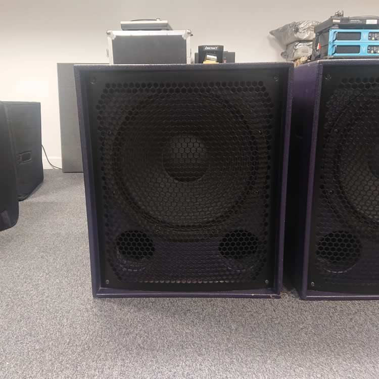 Thumbnail: Used Pair Funktion One Bass Reflex BR121 with Covers (Excellent Condition) 1