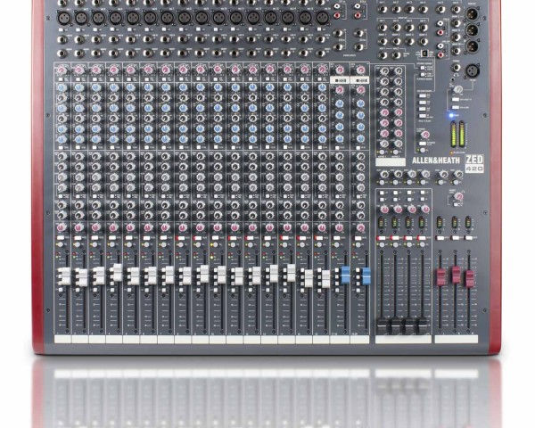 Allen & Heath ZED-420 4 Bus 20 Channel USB Live Mixer Top