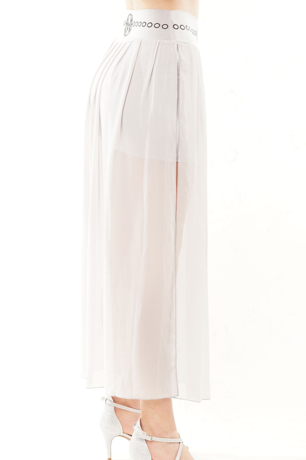 Thumbnail: MV WOMEN'S SKIRT IN CHIFFON WITH SIDE SLITS