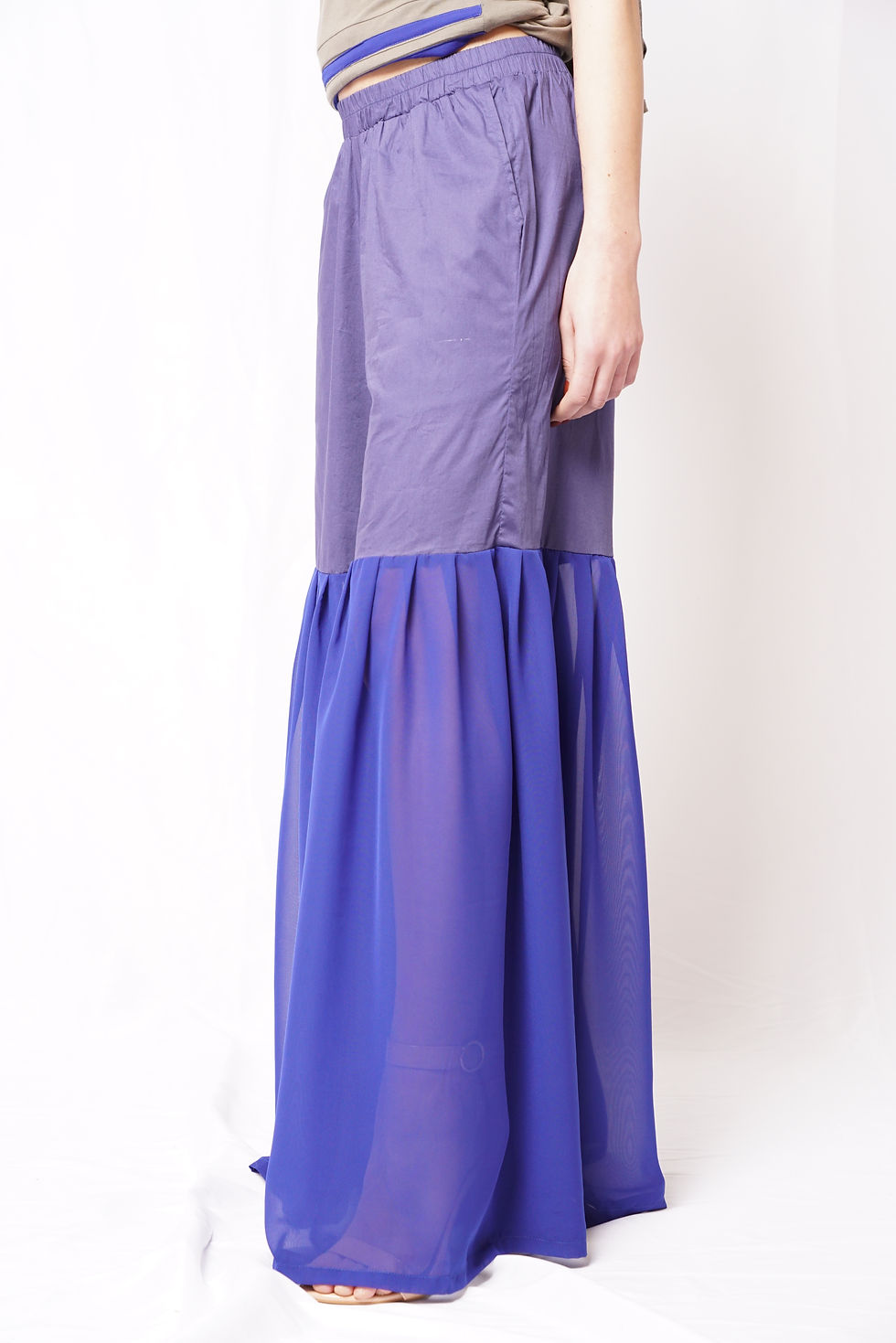 Miniatura: PANTALONE DONNA MV CON CHIFFON
