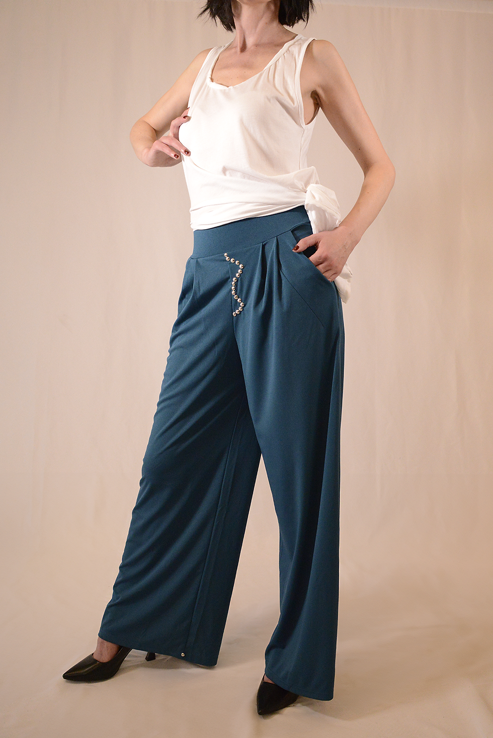 Thumbnail: MV PALAZZO PANTS WITH STUDS