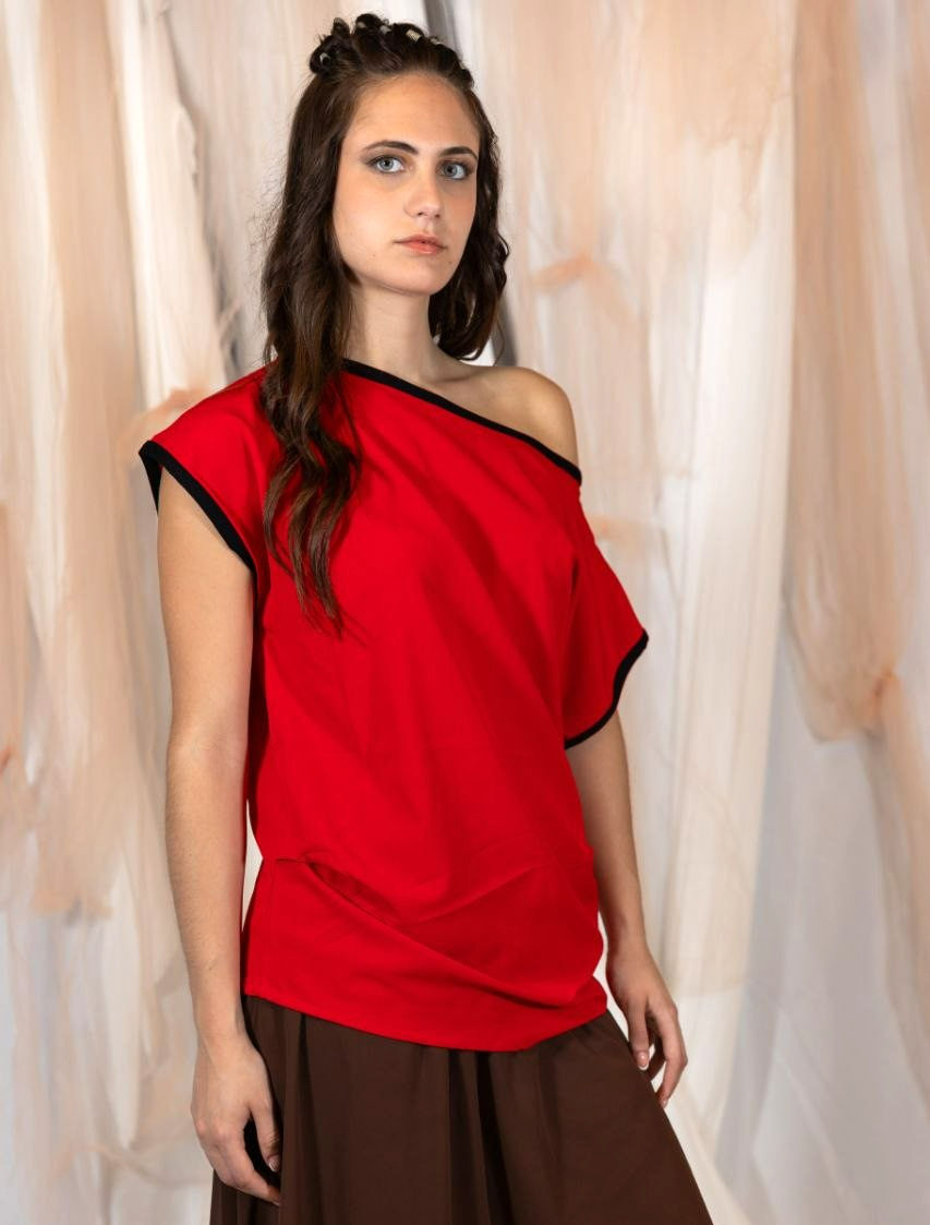 Miniatura: BLUSA MV ASIMMETRICA BICOLORE