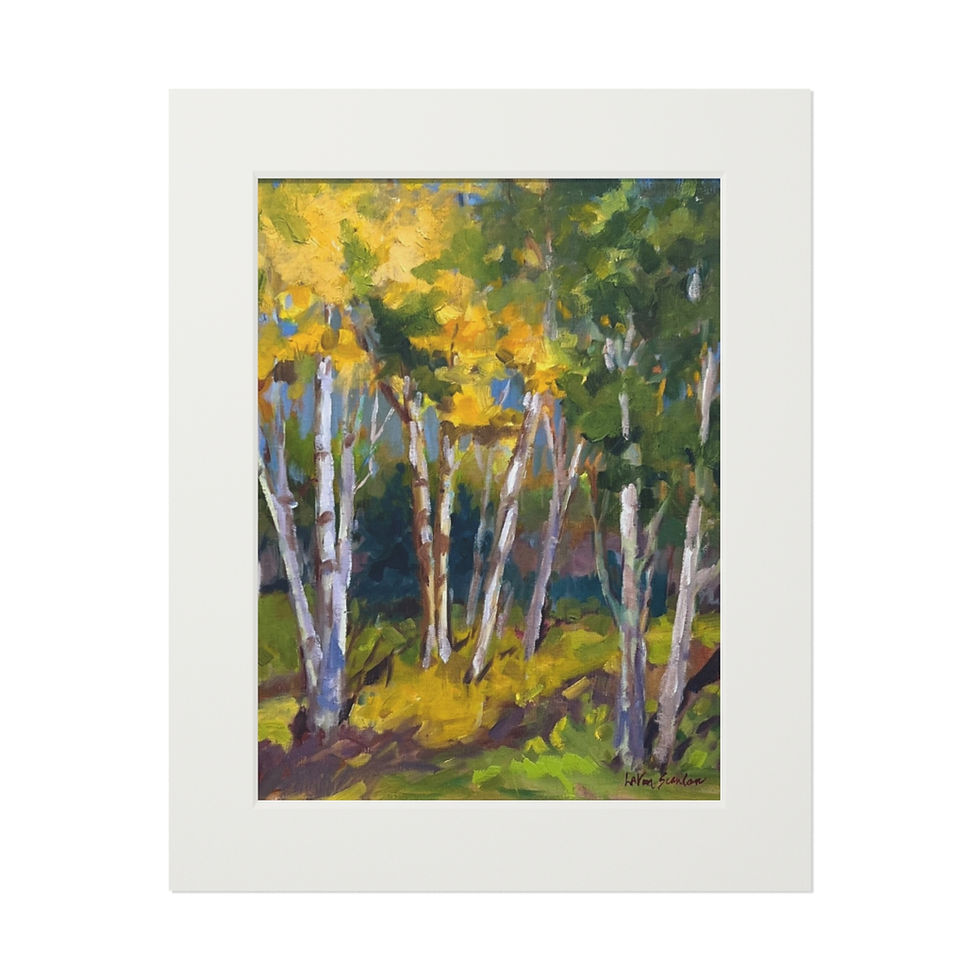 Fine Art Print Yellow Aspen Trees (Passepartout Paper Frame)