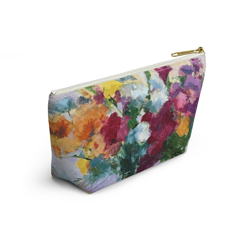 Thumbnail: Floral Watercolor Accessory Pouch —  T‑Bottom Makeup Bag