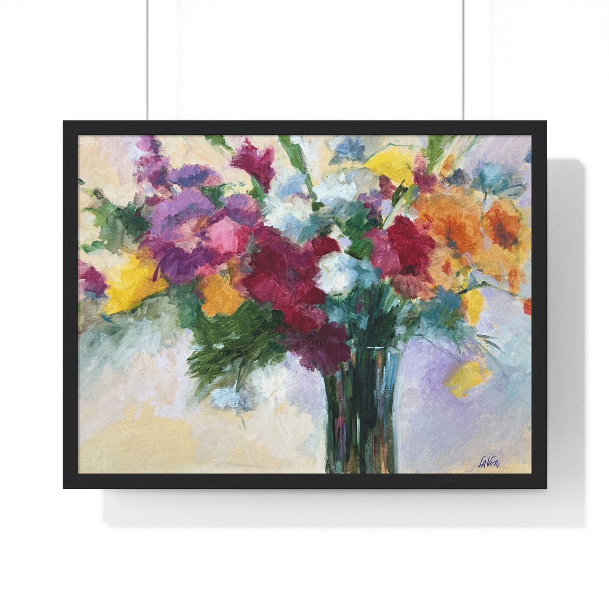 Vibrant Floral Arrangement Framed Poster
