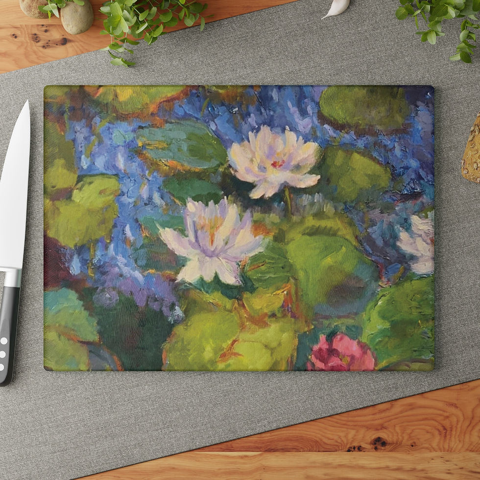 Thumbnail: Water Lillies Glass Cutting Board