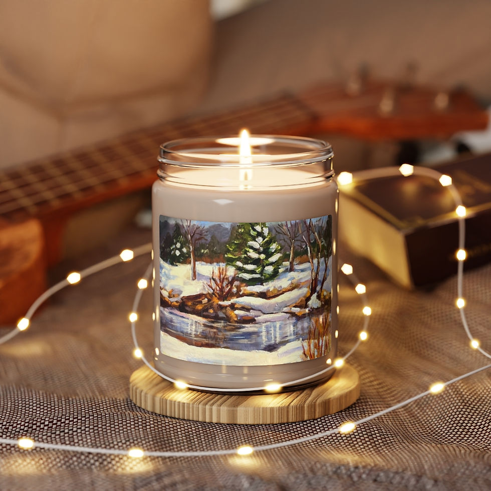 Thumbnail: Winter River Landscape Scented Soy Candle, 9oz 