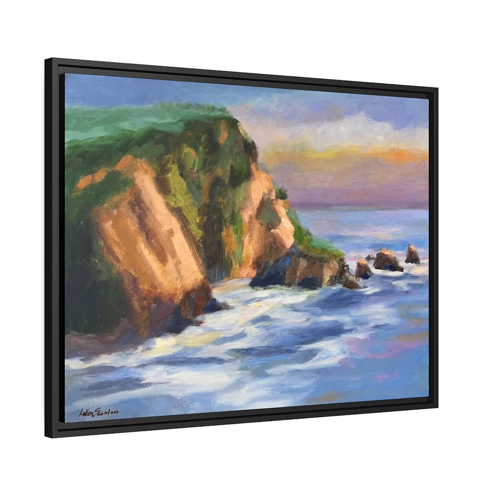 Thumbnail: Coastal Cliff Matte Canvas, Black Frame