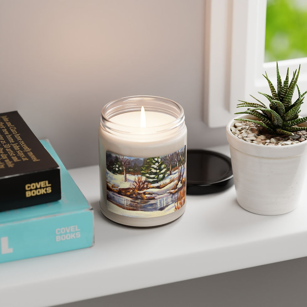 Thumbnail: Winter River Landscape Scented Soy Candle, 9oz 