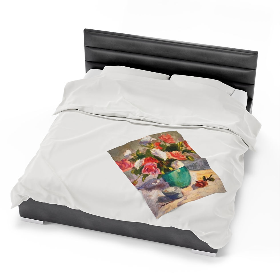 Thumbnail: Still Life Floral Velveteen Plush Blanket