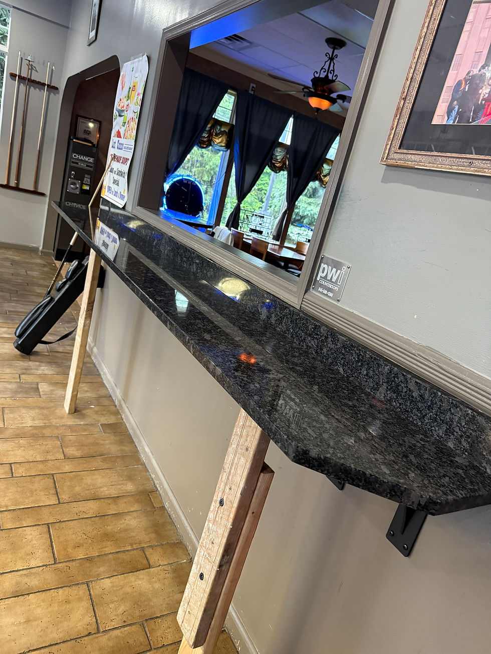 Polished Steel Granite Bar Counter