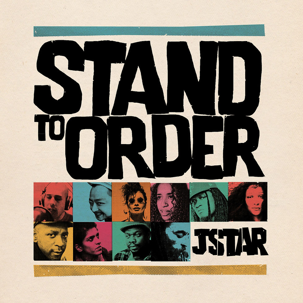 British DJ and producer Jstar's Stand to Order Album Cover, colour image.
