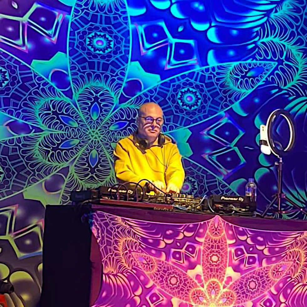 Italian DJ and producer Marco Mei performing at the Lantern Festival in taiwan in 2023, colour image.