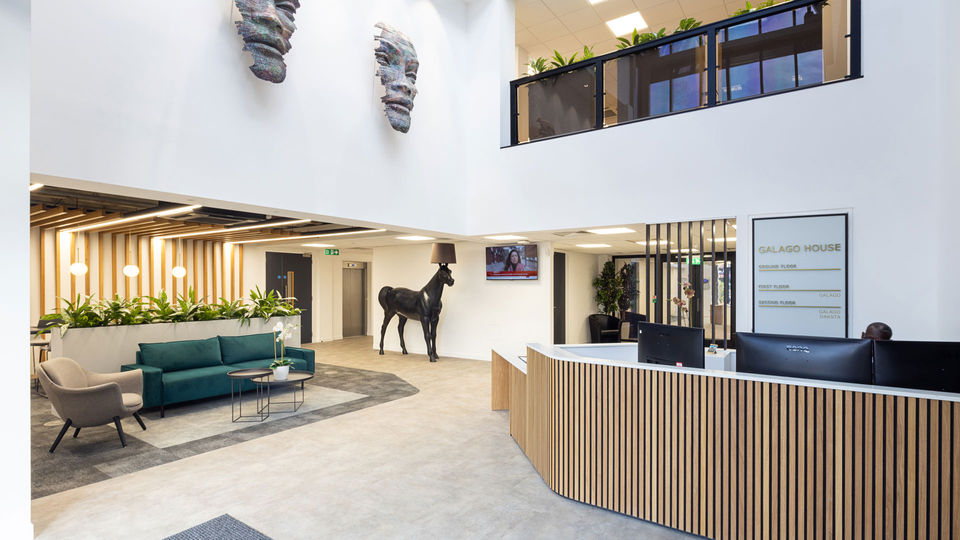 Reception area at Galago House