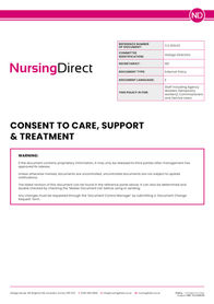 Consent to Care, Support and Treatment