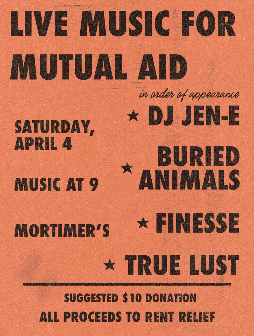 True Lust//Finesse//Buried Animals//DJ JEN-E