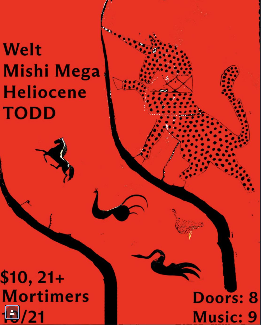 WELT, MISHI MEGA, HELIOCENE, TODD flyer