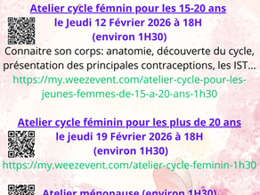 Dates des premiers Ateliers 🌸