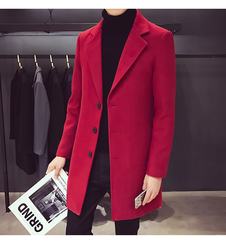 Thumbnail: 2024 Spring Autumn New Long Cotton Coat New Wool Blend Pure Color Casual Busines