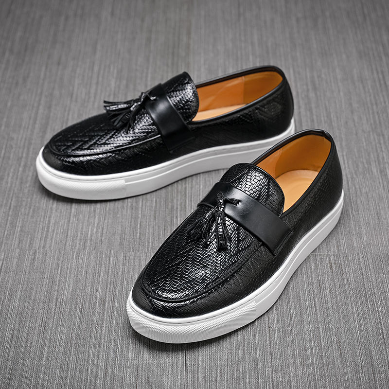 Thumbnail: Men's Casual Leather Shoes Tassel Trendy Party Wedding Shoe Mens Driving Flats M
