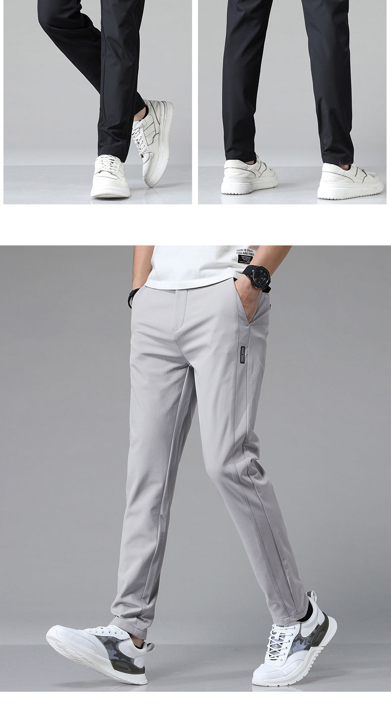Thumbnail: 5 Colors Spring Summer Ultra-thin Men's Stretch Slim Straight Casual Pants High 