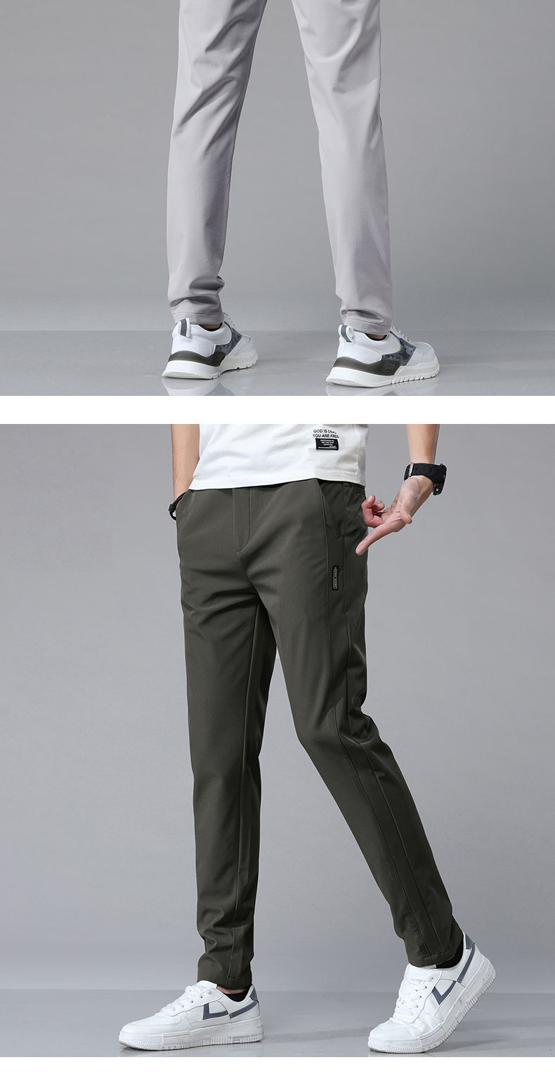 Thumbnail: 5 Colors Spring Summer Ultra-thin Men's Stretch Slim Straight Casual Pants High 