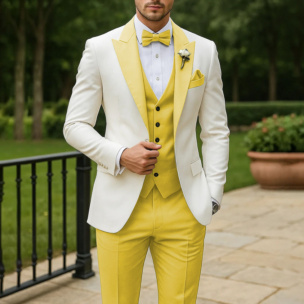 Thumbnail: 3 Piece Formal Men Suit Groom Groomsman Wedding Party Prom Business Male Tuxedos