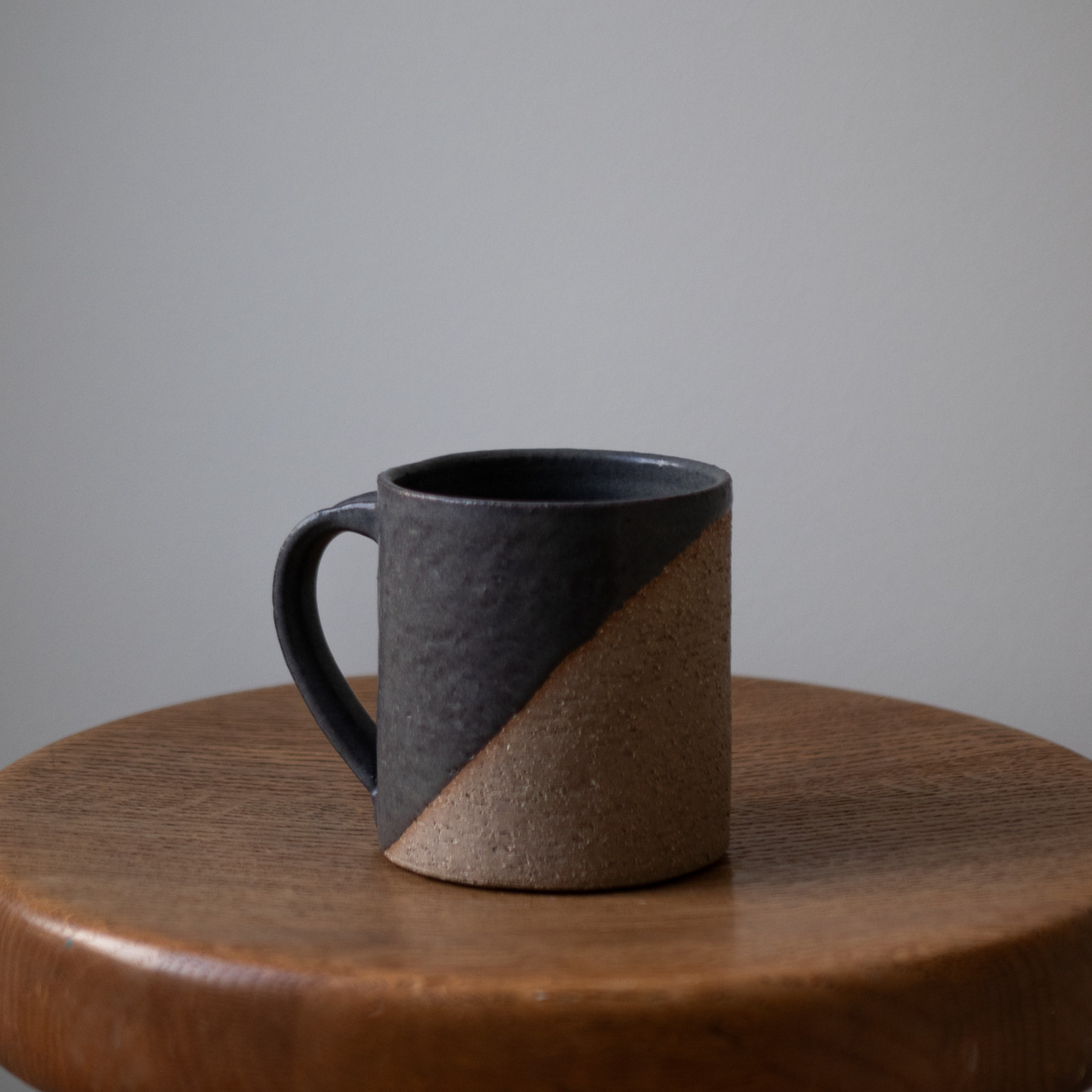 Grogged Stoneware Mug - Black