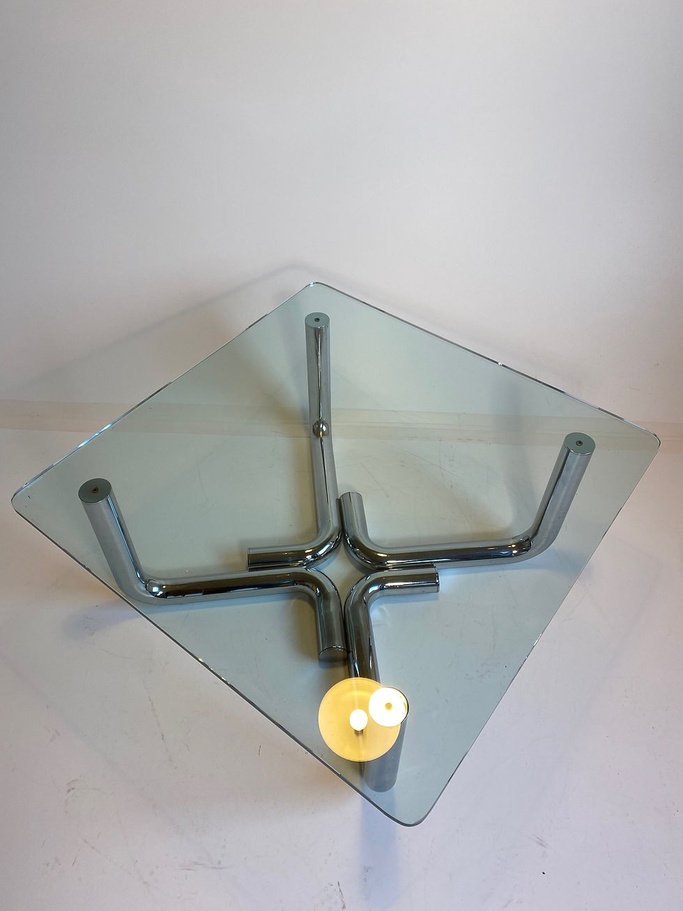 Thumbnail: Spaceage Chrom tubular Couchtisch 70er Glas 