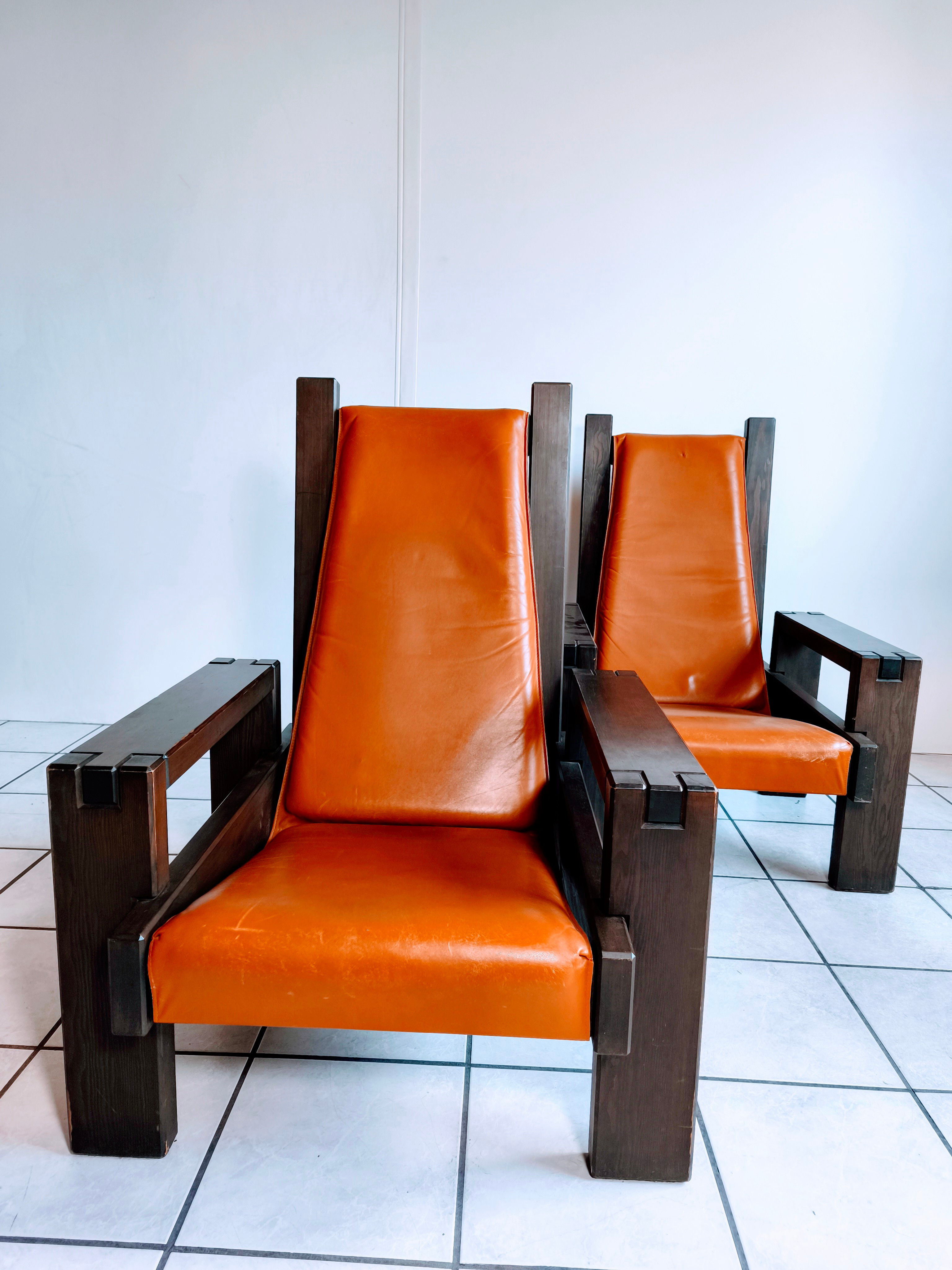 Brutalist sculptural Sessel lounge chair's 70er 60er im Pierre Chapo Stil