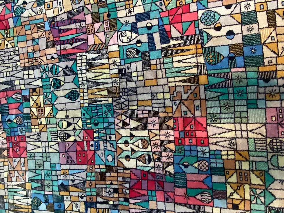 Thumbnail: Künstler Teppich Vorwerk  Design Paul Klee 70er Bauhaus Postmodern