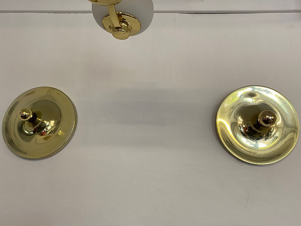 Thumbnail: Charlotte Perriand Lampe „Les Arc‘s 60er 2 x Gold Honsel Spaceage 