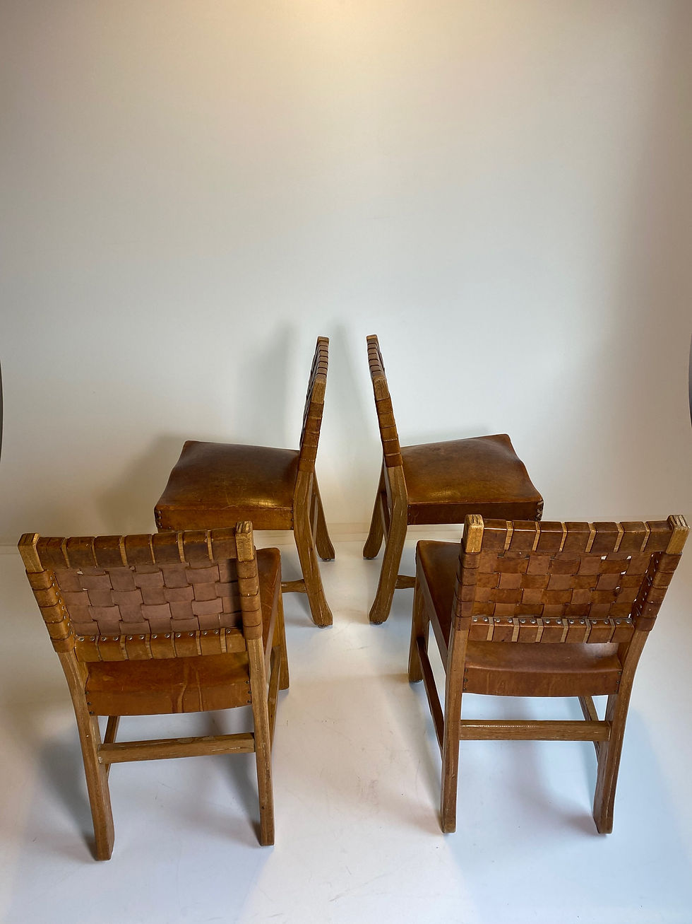 Thumbnail: Western Rustikal A. Brandt Ranch Oak Sessel Stuhl 70er Eiche Leder Cognac USA