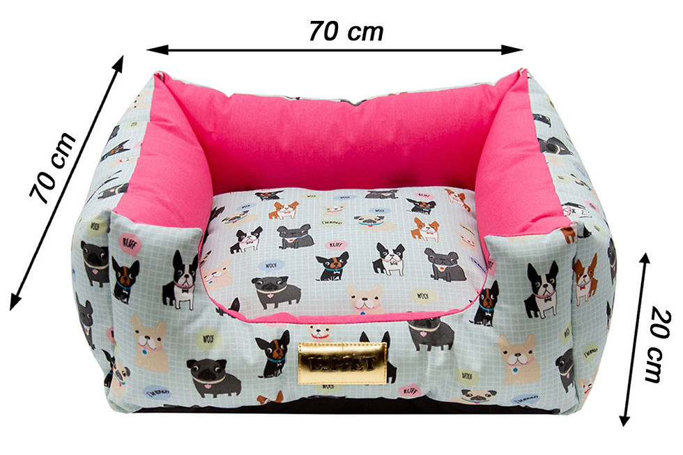 Miniatura: Cama para Cachorro Quadrada Impermeavel Luppet Rosa Cachorrinho b2w (LP80160-07)
