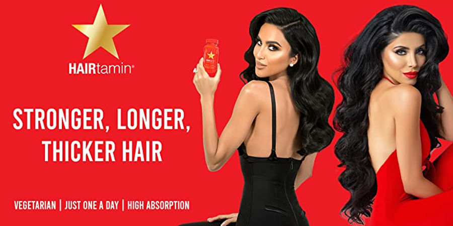 HAIRTAMIN VITAMINS!Helps promote stronger, longer, thicker-looking