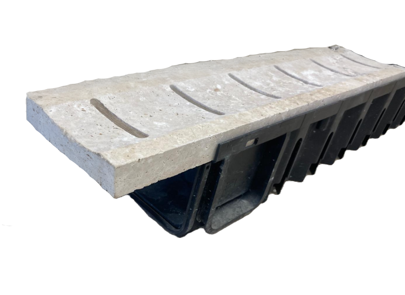 Caniveau 61x13x3 en Travertin Beige - Vendu à la pièce