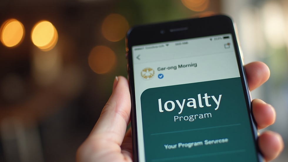 Close-up view of a smartphone displaying a loyalty program app