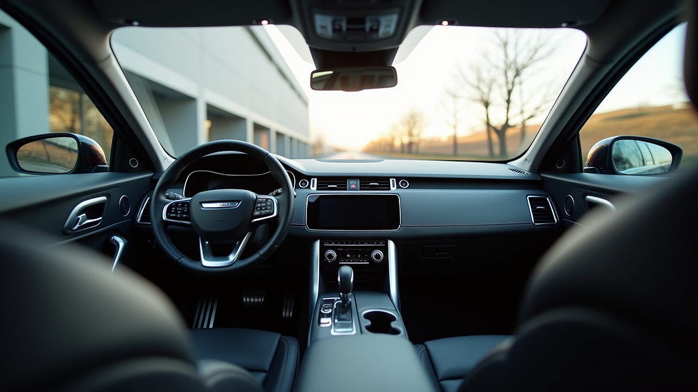 Eye-level view of a clean and polished car interior